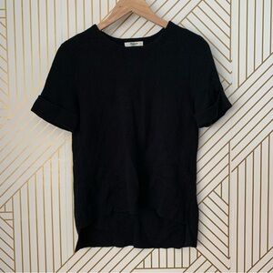 Madewell wool blend Short-Sleeve scoop neck cuff sleeves high low knit Sweater M